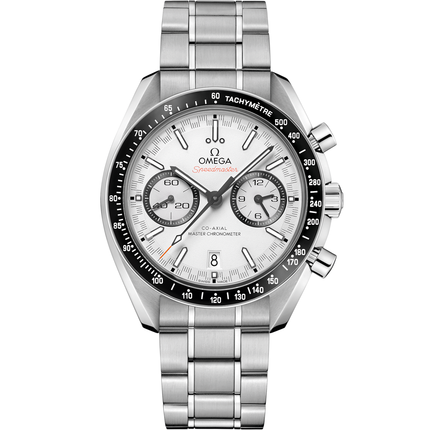 Omega Speedmaster Racing Master Co-Axial Stainless Steel / White / Bracelet — Ref. 329.30.44.51.04.001