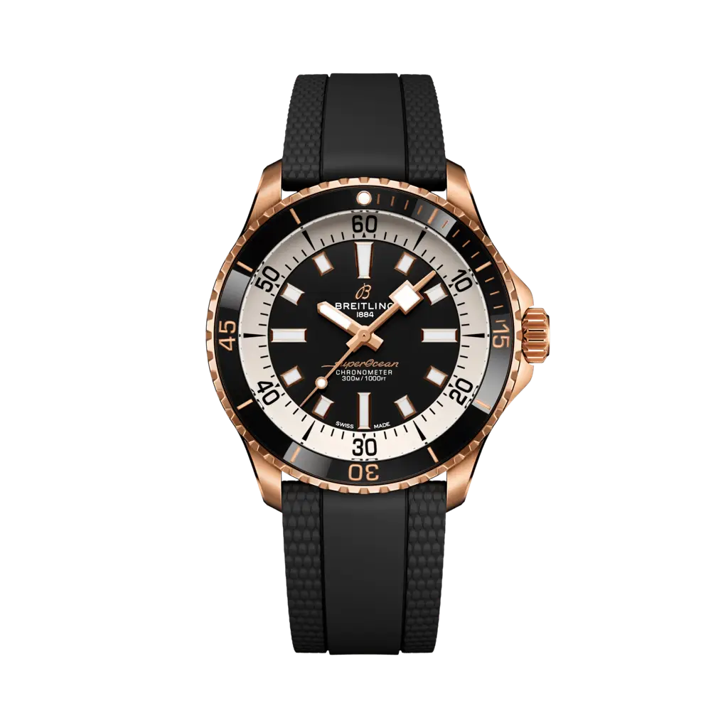 Breitling SuperOcean Automatic 42 Red Gold / Black / Rubber — Ref. R17375211B1S1