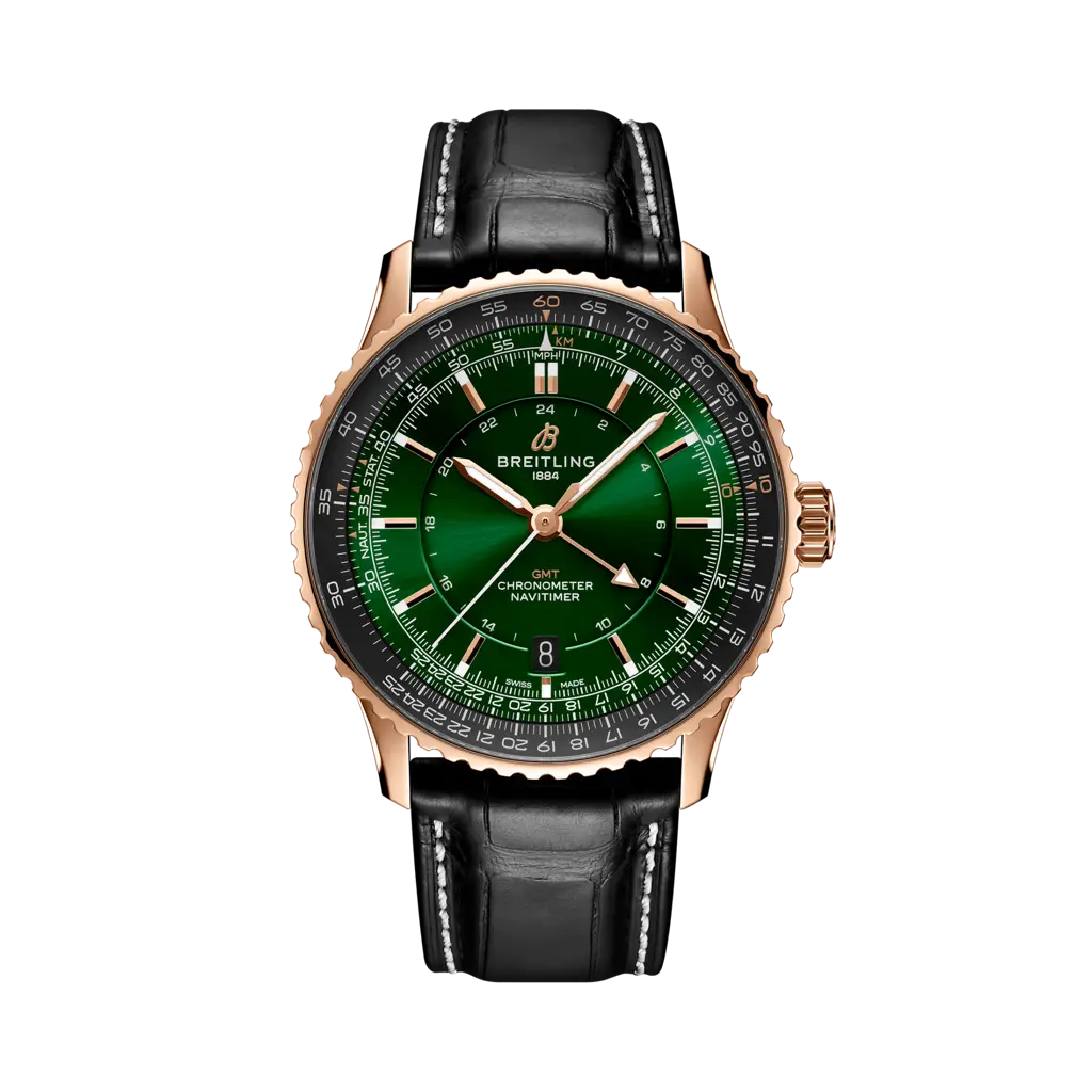 Breitling Navitimer GMT 41 Automatic Red Gold / Green — Ref. R32310251L1P1