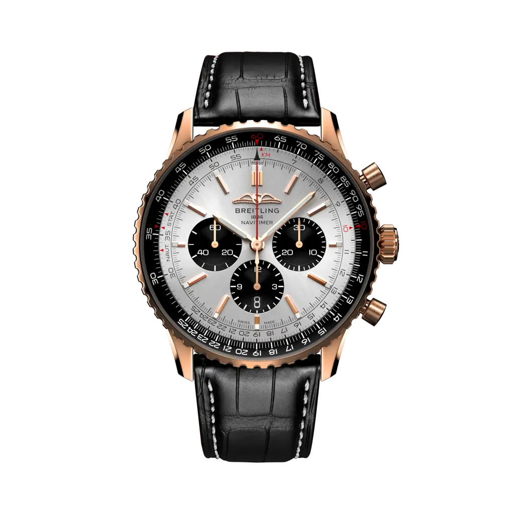 Breitling Navitimer B01 Chronograph 46 Red Gold / Silver — Ref. RB0137241G1P1