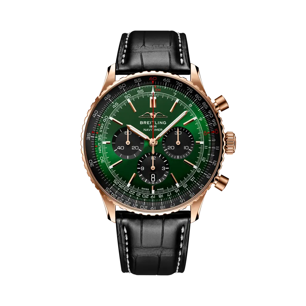 Breitling Navitimer B01 Chronograph 46 Red Gold / Green — Ref. RB0137241L1P1