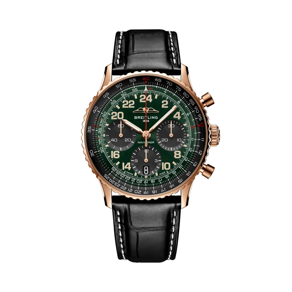 Breitling Navitimer B12 Chronograph 41 Cosmonaute Red Gold / Green — Ref. RB12302A1L1P1