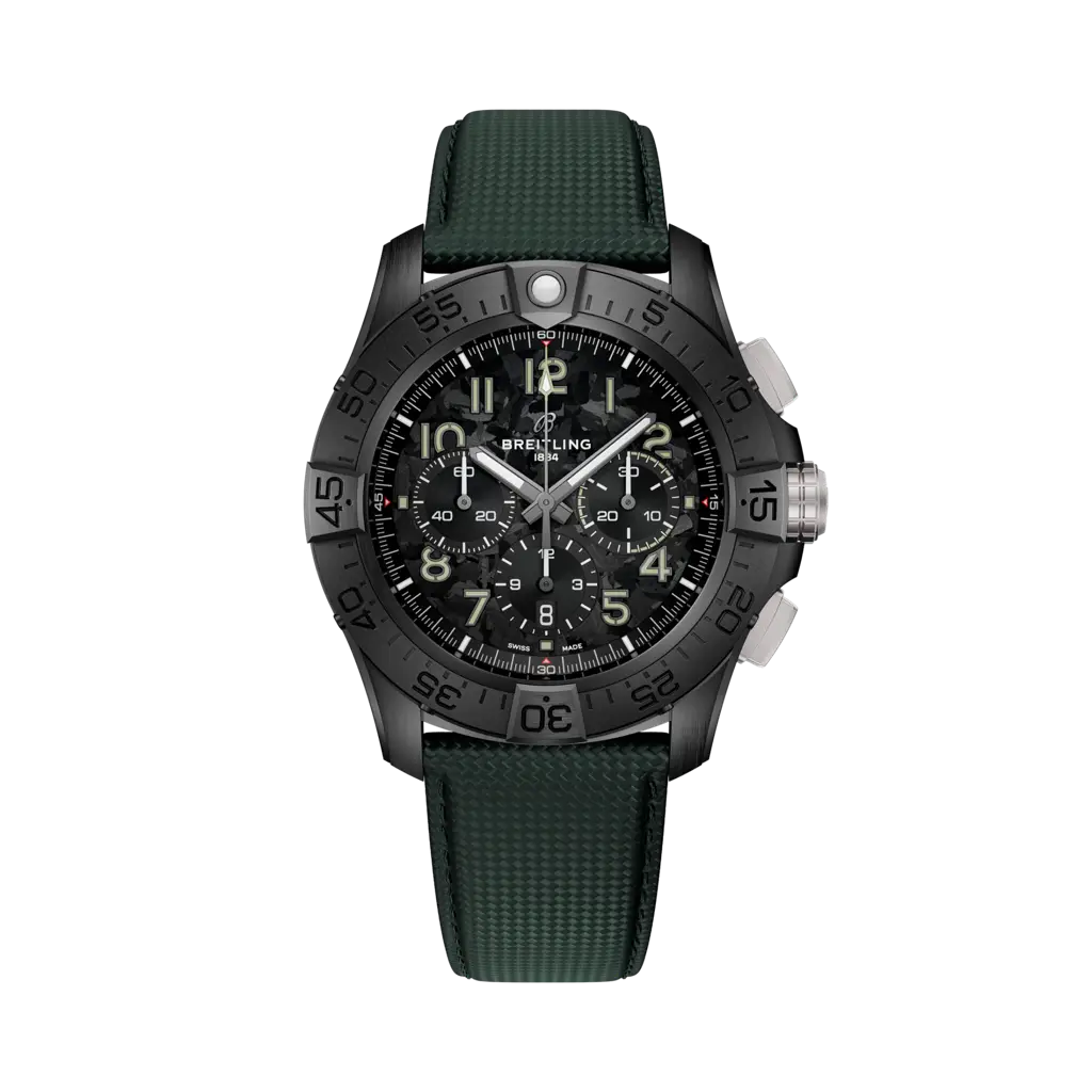 Breitling Super Avenger B01 Chronograph 46 Night Mission / Black / Strap — Ref. SB0148101B1X1