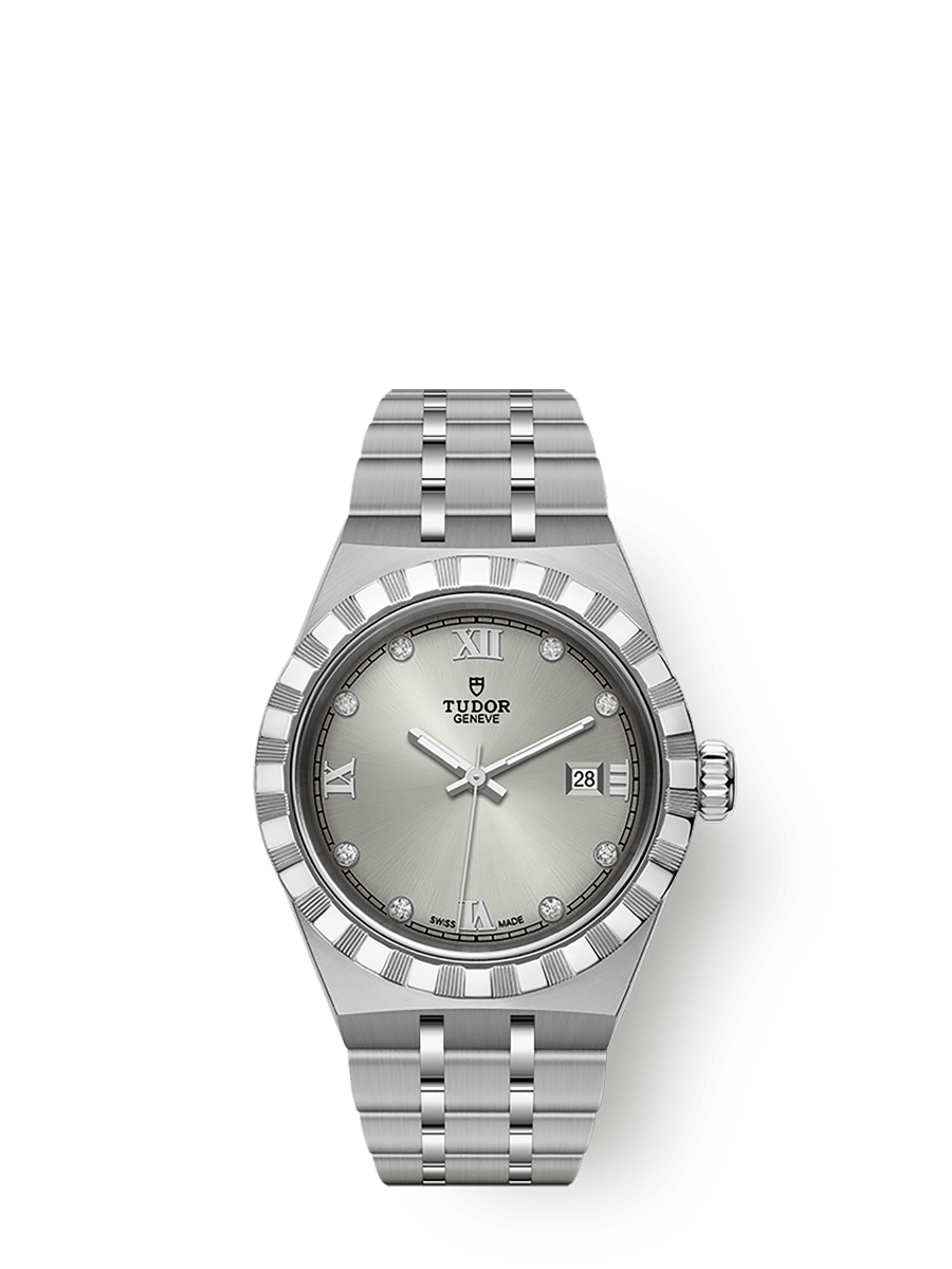 Tudor Royal Date 28 Stainless Steel / Silver - Diamond — Ref. 28300