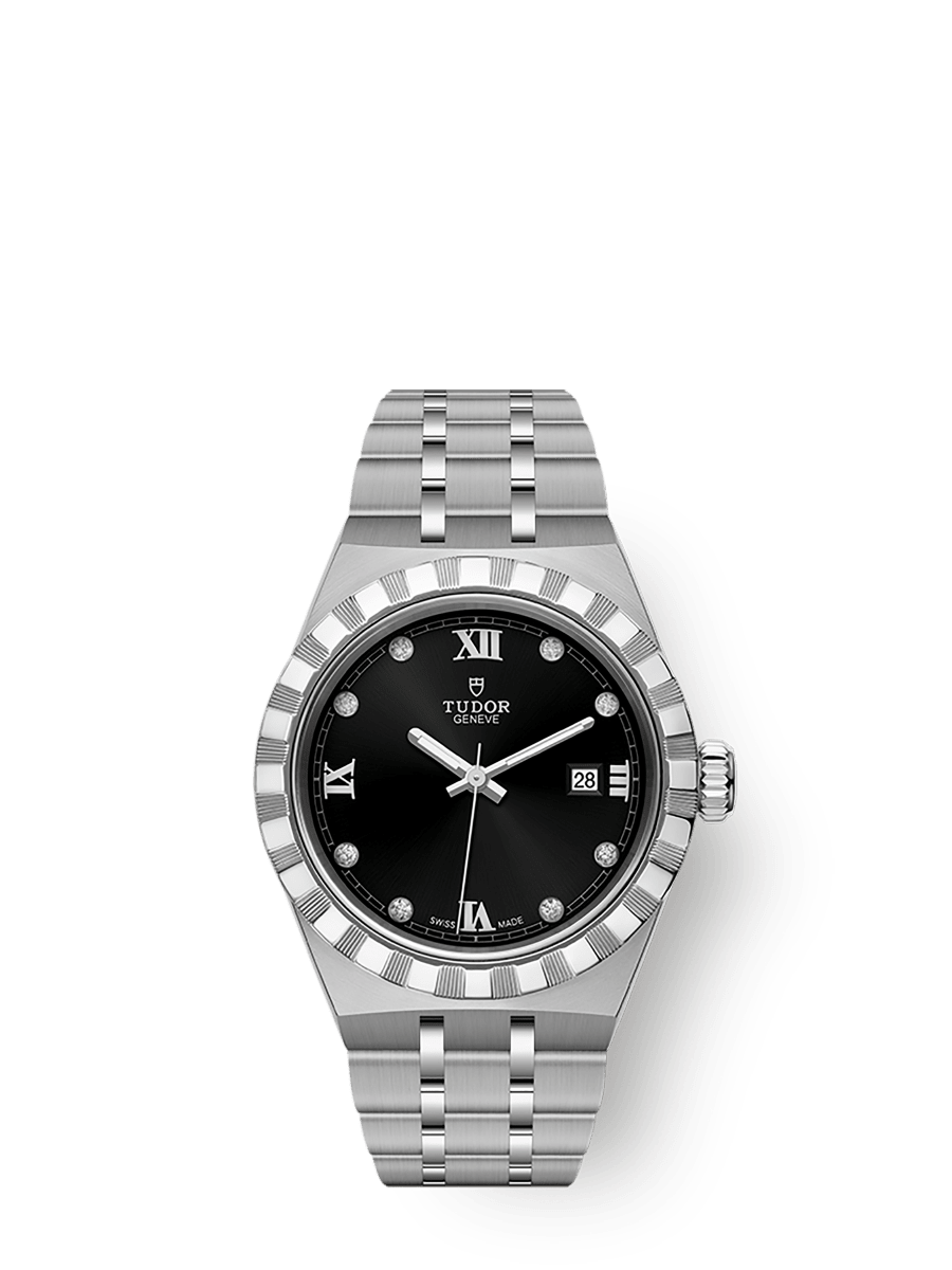 Tudor Royal Date 28 Stainless Steel / Black - Diamond — Ref. 28300