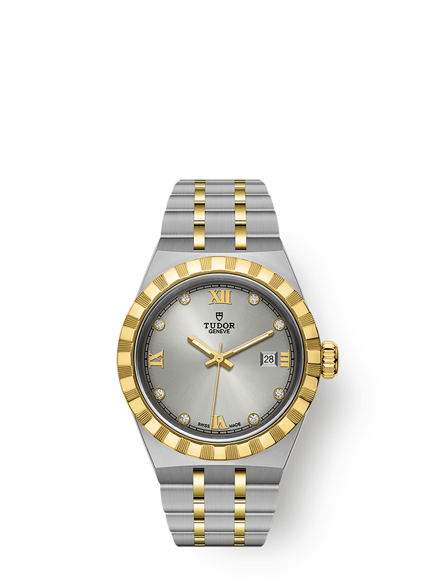 Tudor Royal Date 28 Stainless Steel / Yellow Gold / Silver - Diamond — Ref. 28303