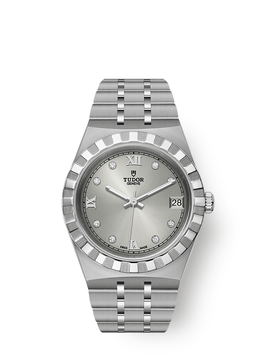 Tudor Royal Date 34 Stainless Steel / Silver - Diamond — Ref. 28400