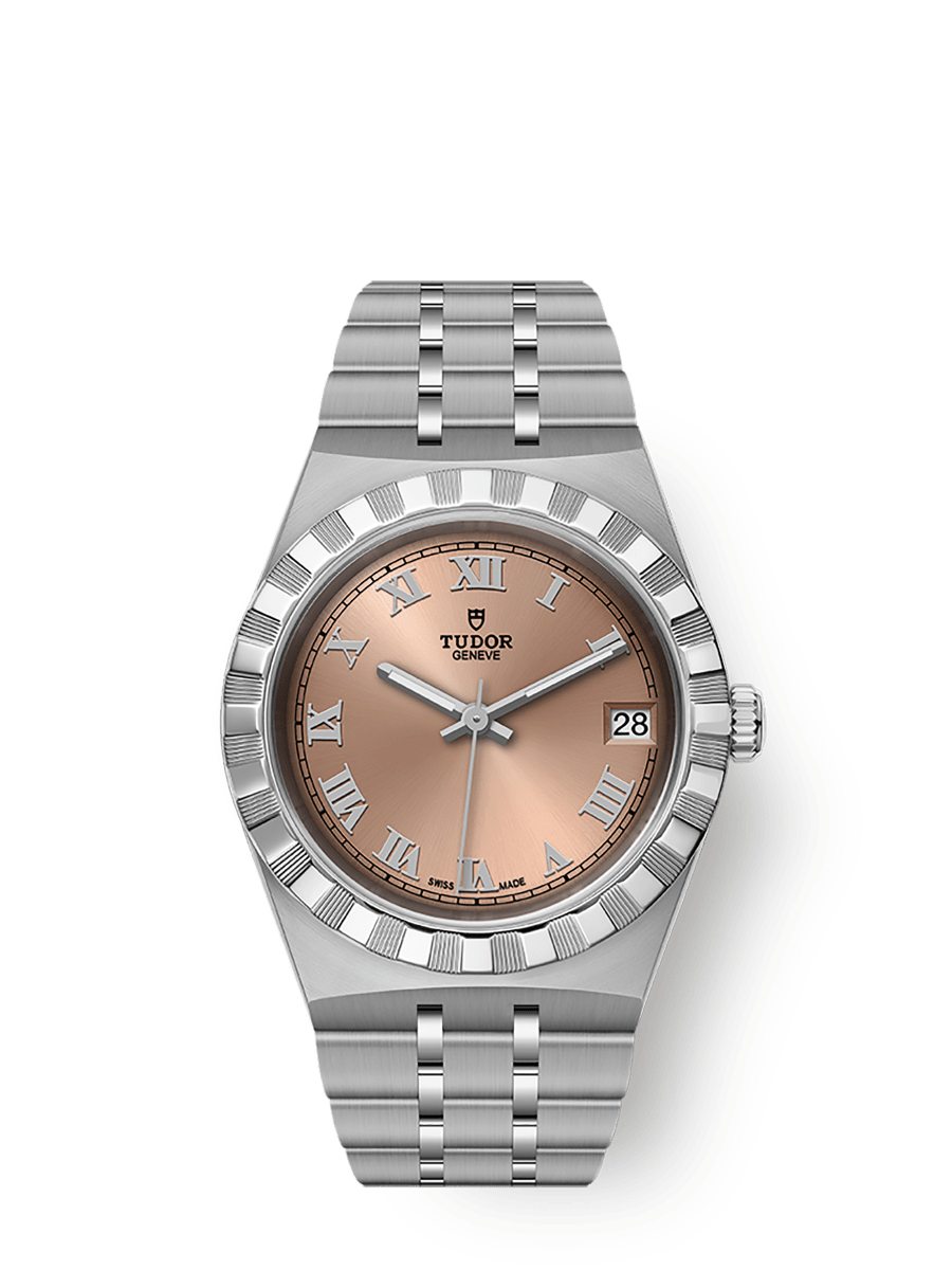 Tudor Royal Date 34 Stainless Steel / Salmon - Roman — Ref. 28400