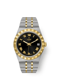 Tudor Royal Date 34 Stainless Steel / Yellow Gold / Black - Roman — Ref. 28403