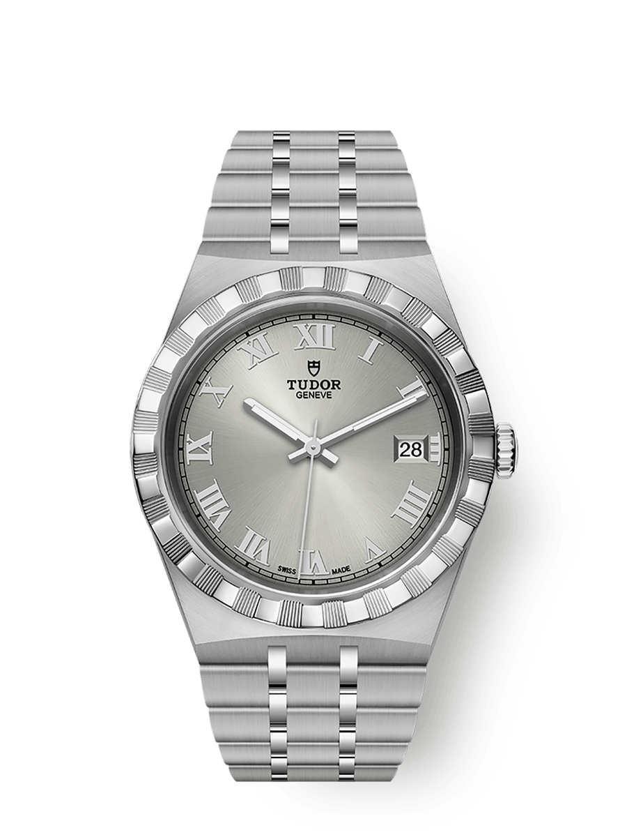 Tudor Royal Date 38 Stainless Steel / Silver - Roman — Ref. 28500