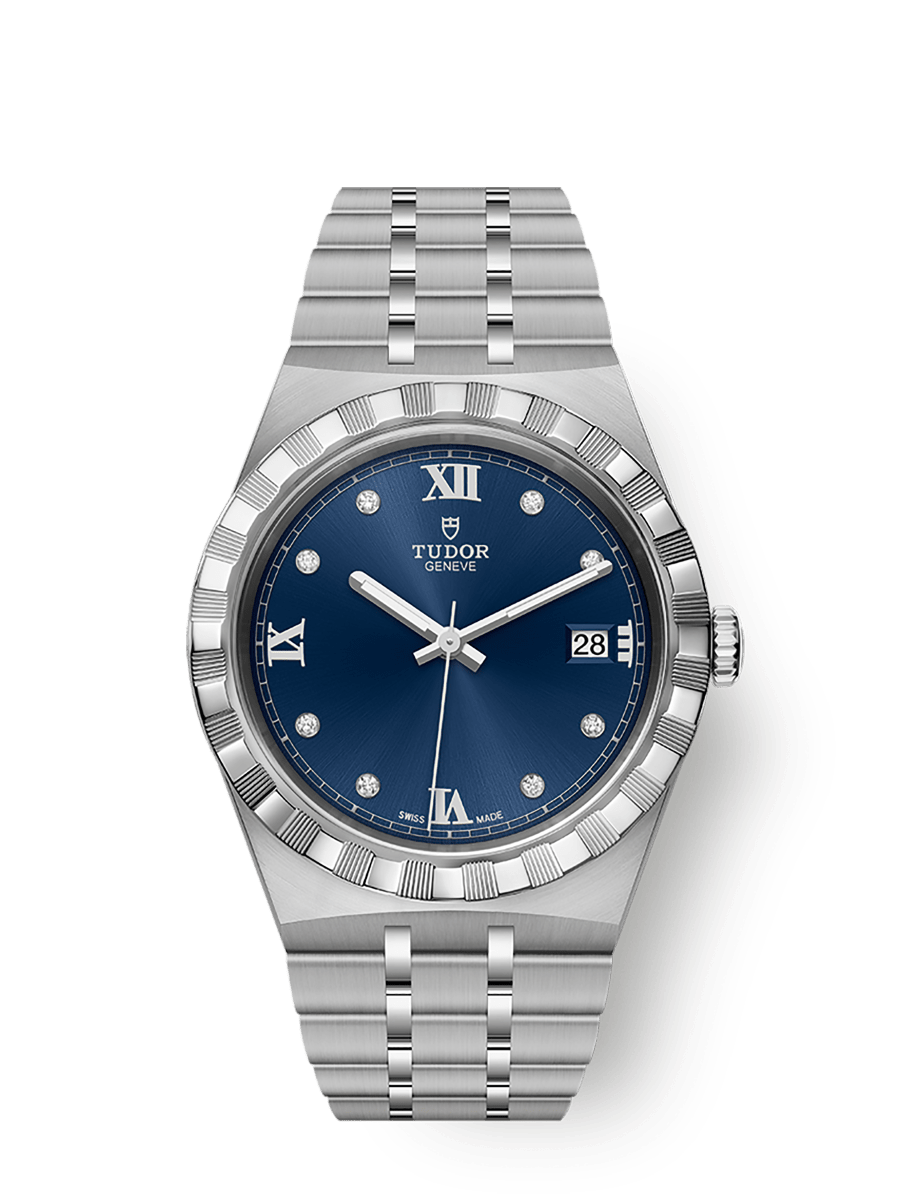 Tudor Royal Date 38 Stainless Steel / Blue - Diamond — Ref. 28500