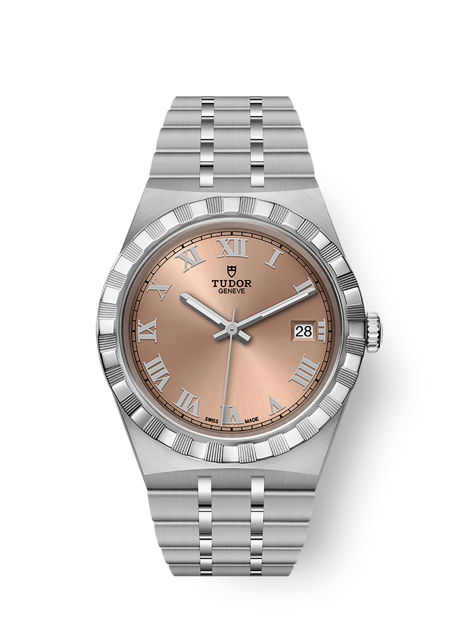 Tudor Royal Date 38 Stainless Steel / Salmon - Roman — Ref. 28500