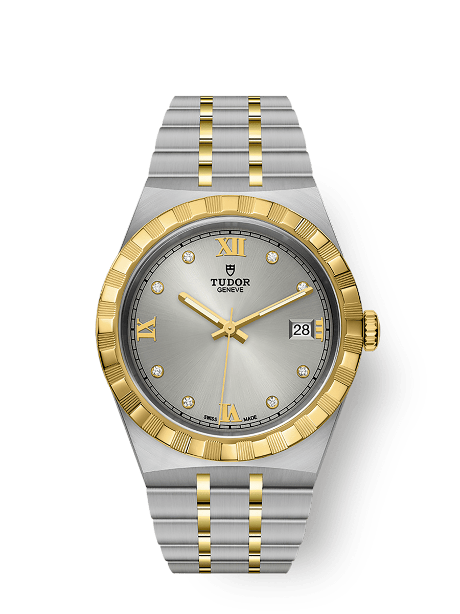 Tudor Royal Date 38 Stainless Steel / Yellow Gold / Silver - Diamond — Ref. 28503