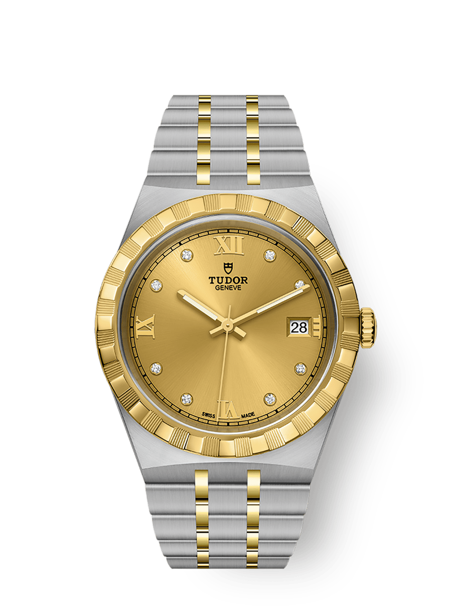 Tudor Royal Date 38 Stainless Steel / Yellow Gold / Champagne - Diamond — Ref. 28503