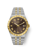 Tudor Royal Date 38 Stainless Steel / Yellow Gold / Chocolate - Roman — Ref. 28503