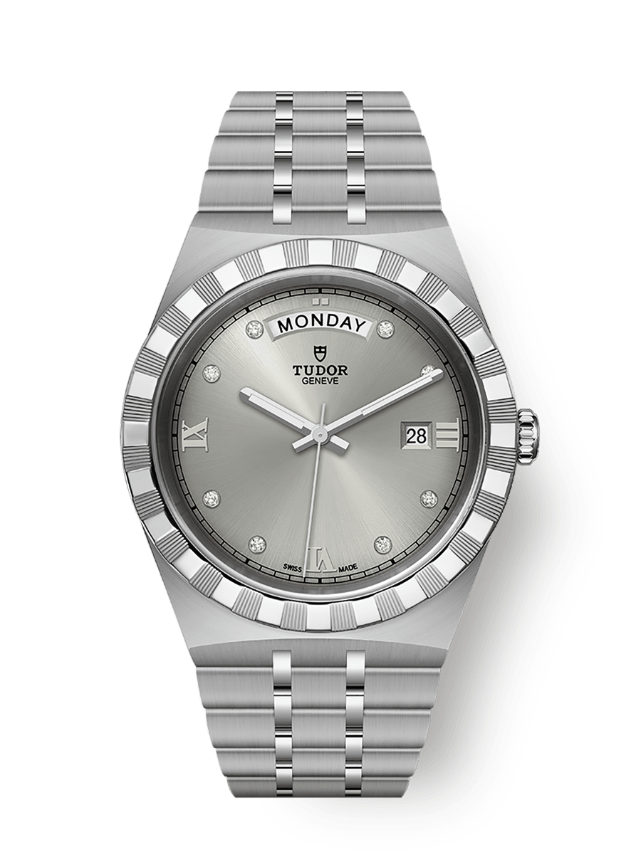Tudor Royal Day-Date 41 Stainless Steel / Silver - Diamond — Ref. 28600