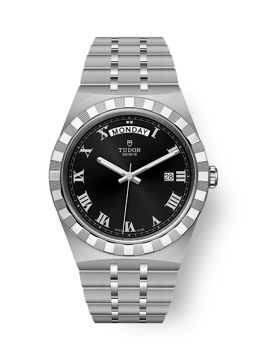 Tudor Royal Day-Date 41 Stainless Steel / Black - Roman — Ref. 28600