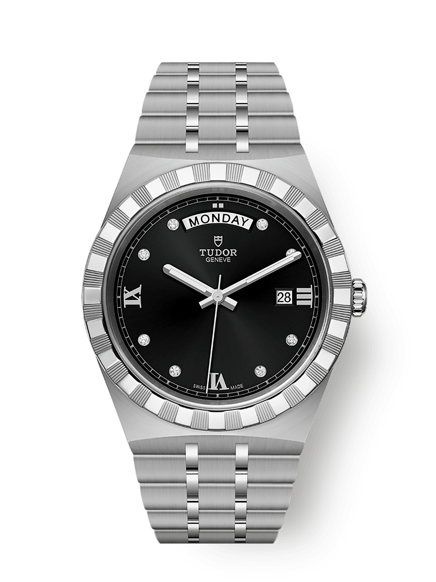 Tudor Royal Day-Date 41 Stainless Steel / Black - Diamond — Ref. 28600