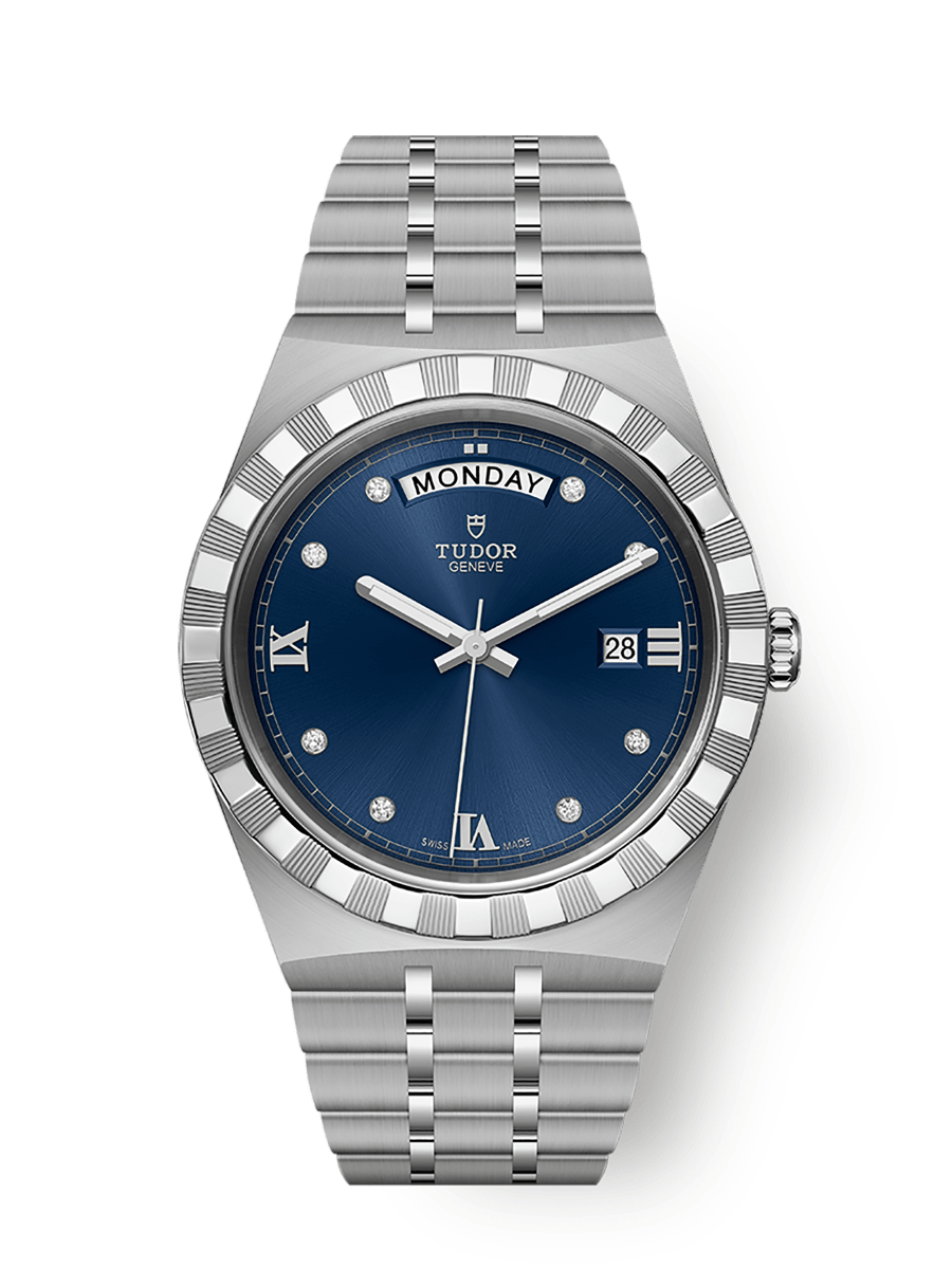 Tudor Royal Day-Date 41 Stainless Steel / Blue - Diamond — Ref. 28600