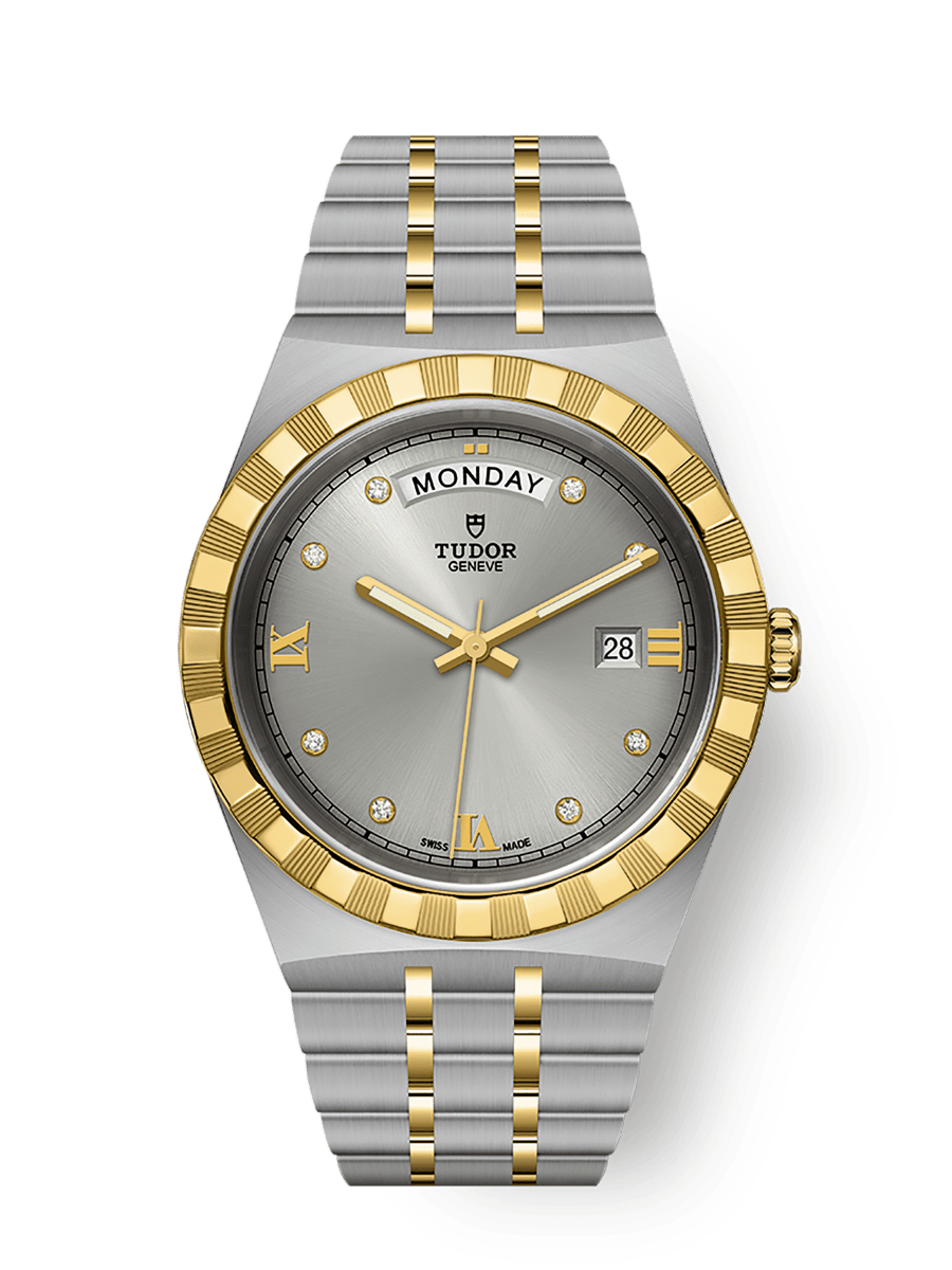 Tudor Royal Day-Date 41 Stainless Steel / Yellow Gold / Silver - Diamond — Ref. 28603