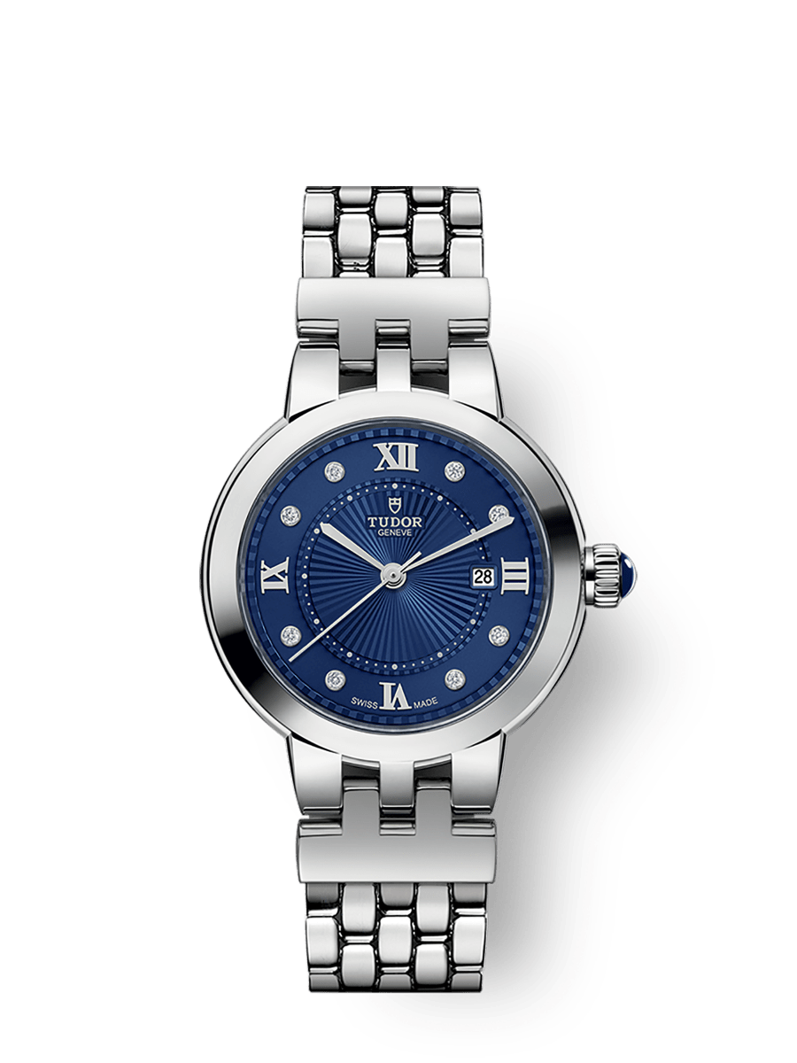 Tudor Clair de Rose 30 Stainless Steel / Blue - Diamond / Bracelet — Ref. 35500