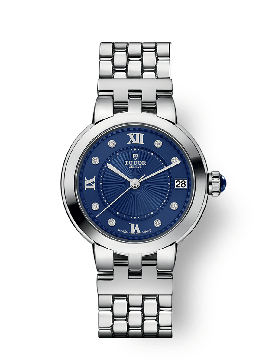 Tudor Clair de Rose 34 Stainless Steel / Blue-Diamond / Bracelet — Ref. 35800