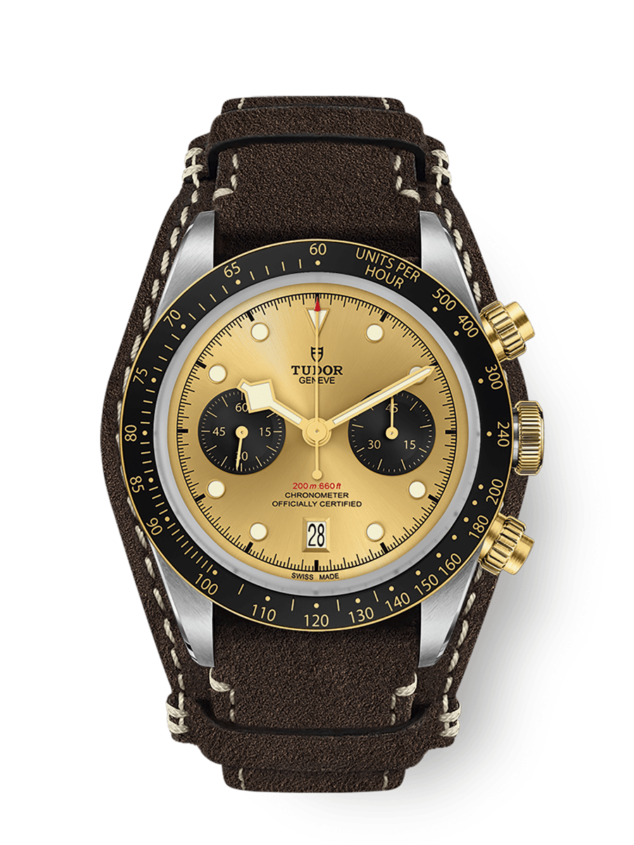 Tudor Heritage Black Bay Chronograph S&G / Champagne / Textile — Ref. 79363N