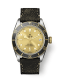 Tudor Heritage Black Bay Black S&G / Stainless Steel / Yellow Gold / Champagne / Strap — Ref. 79733N