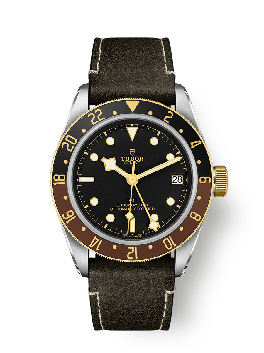 Tudor Black Bay GMT S&G / Black / Leather — Ref. 79833MN