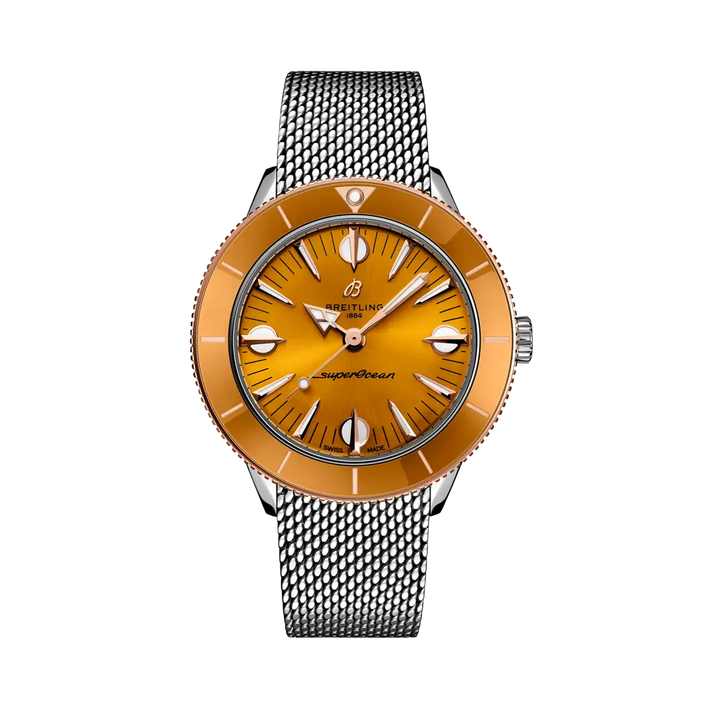 Breitling Superocean Heritage '57 Highlands Stainless steel & 18k red gold - Mustard — Ref. U10340281I1A1