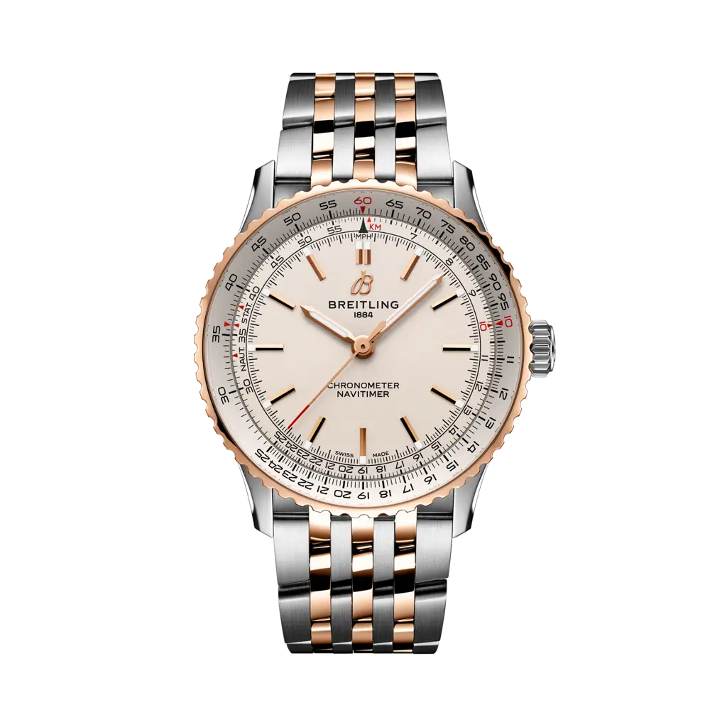 Breitling Navitimer Automatic 41 Automatic Stainless Steel - Red Gold / Silver / Bracelet — Ref. U17329F41G1U1