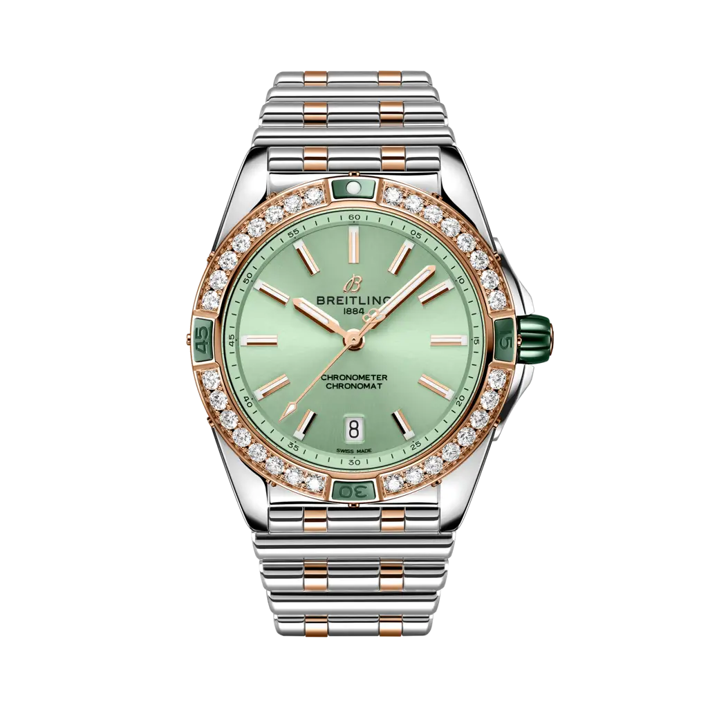 Breitling Super Chronomat 38 Stainless Steel - Red Gold / Pink / Rouleaux — Ref. U17356531L1U1