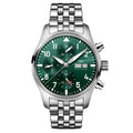 IWC Pilot's Watch Chronograph 41 Stainless Steel / Green / Bracelet — Ref. IW388104