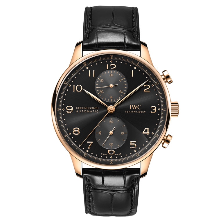 IWC IW3716-25 Portugieser Chronograph Rose Gold / Black — Ref. IW371625