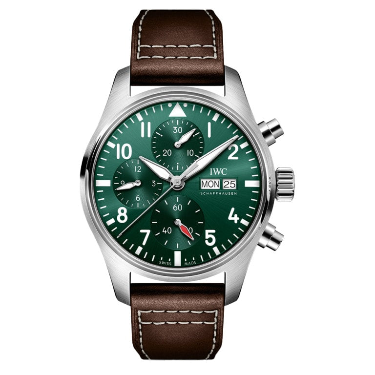 IWC Pilot's Watch Chronograph 41 Stainless Steel / Green — Ref. IW388103