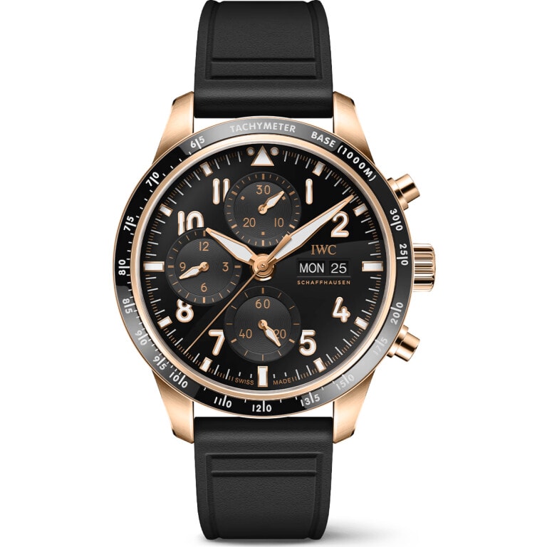 IWC Pilot Chronograph Performance Chronograph Red Gold / Black / Bracelet — Ref. IW388309