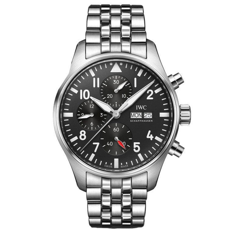 IWC IW3780-02 Pilot's Watch Chronograph Stainless Steel / Black — Ref. IW378002