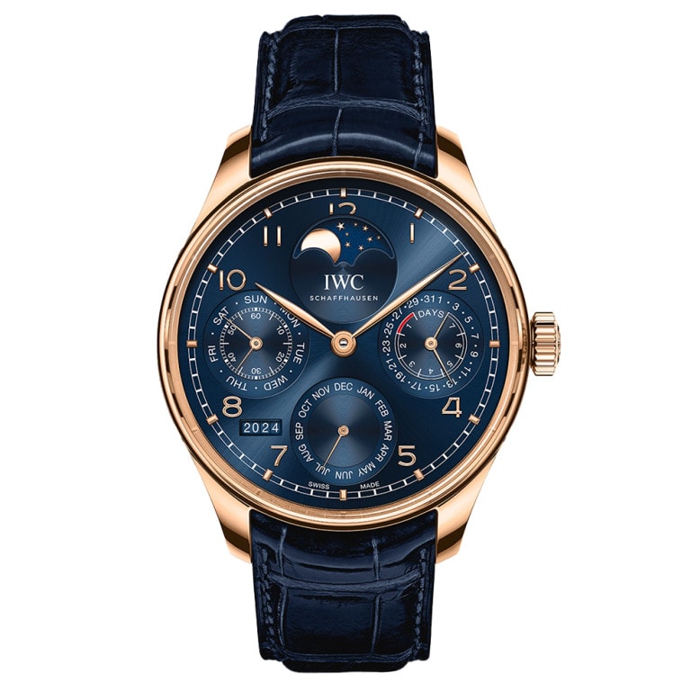 IWC Portugieser Perpetual Calendar Single Moon Armor Gold / Blue / Boutique Edition — Ref. IW503312
