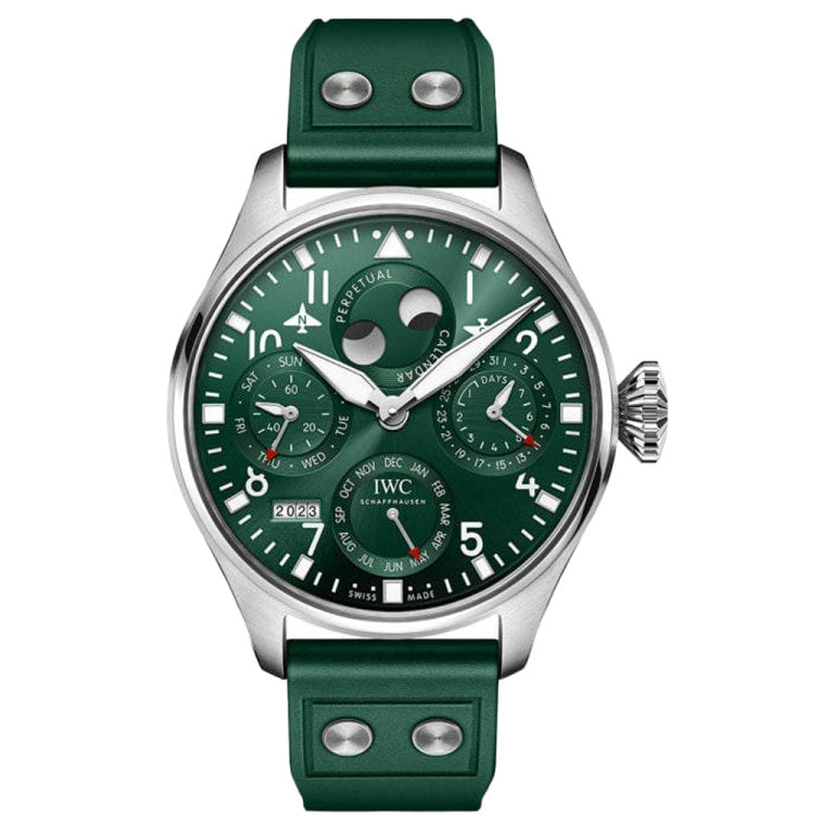 IWC IW5036-08 Big Pilot's Watch Perpetual Calendar Stainless Steel / Green — Ref. IW503608
