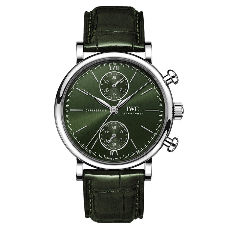 IWC Portofino Chronograph 39 Stainless Steel / Green — Ref. IW391405