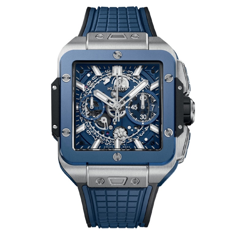 Hublot 821.NL.5170.RX Square Bang Unico Ceramic 42 mm Titanium Blue