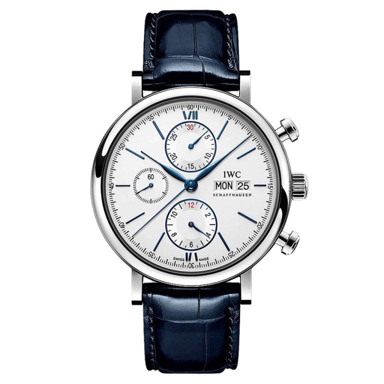 IWC Portofino Chronograph Stainless Steel / Silver - Blue — Ref. IW391037