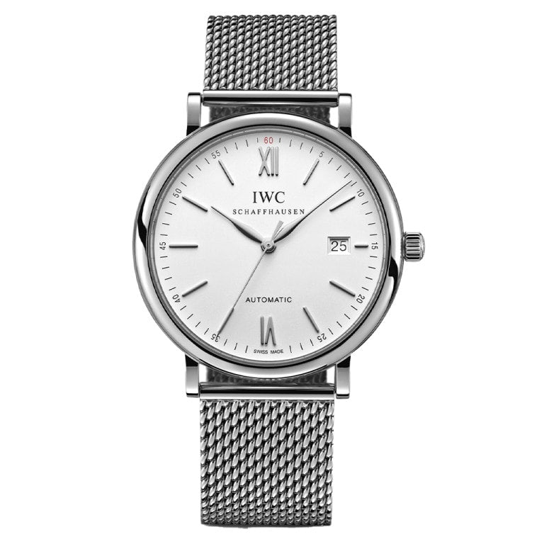 IWC Portofino Automatic Stainless Steel / Silver / Milanese — Ref. IW356505