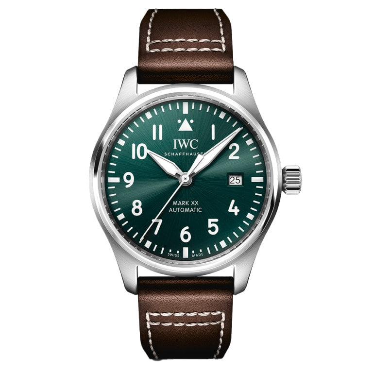 IWC IW3282-05 Pilot's Watch Mark XX Stainless Steel / Green — Ref. IW328205