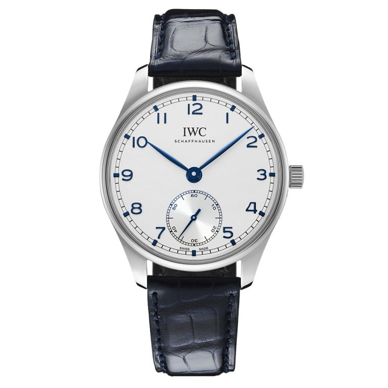 IWC Portugieser Automatic 40 Stainless Steel / Silver - Blue / Alligator — Ref. IW358304