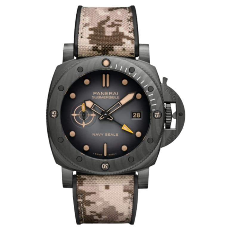 Panerai Submersible QuarantaQuattro GMT Navy SEALs Carbotech — Ref. PAM01513