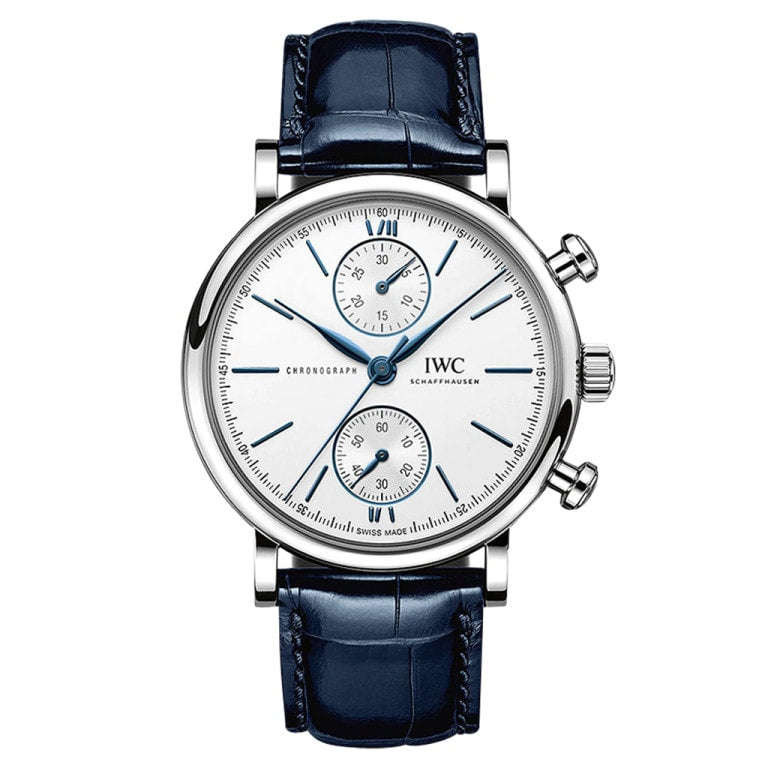 IWC Portofino Chronograph 39 Stainless Steel / Silver - Blue — Ref. IW391407