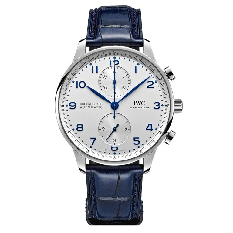 IWC Portugieser Chronograph Stainless Steel / Silver - Blue — Ref. IW371605