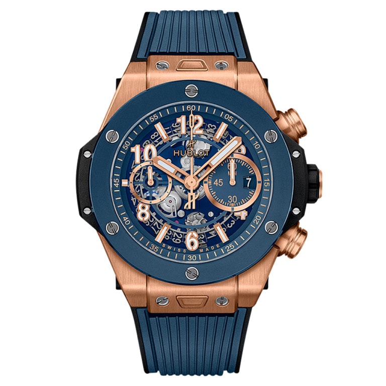 Hublot 421.OL.5180.RX - Big Bang Unico King Gold Blue Ceramic Automatic Chronograph Blau 44mm