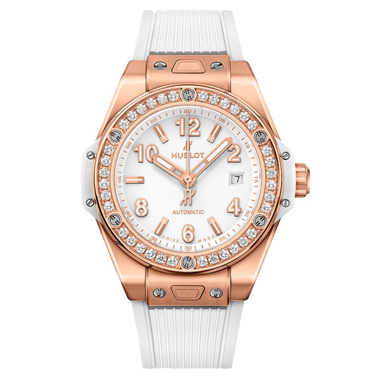 Hublot 485.OE.2080.RW.1204 - Big Bang One Click King Gold Diamonds 33mm White